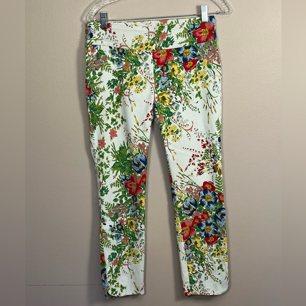 Soft Surroundings Floral Bloom Stretch Ankle Pants with Tummy Control